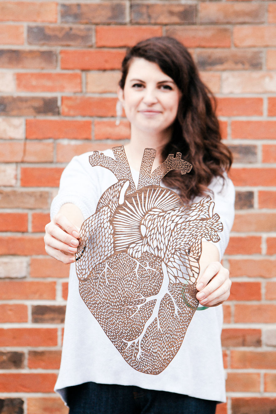 I Hand-Cut Anatomical Organs Out Of Paper I Hand-Cut Anatomical Organs Out Of Paper
