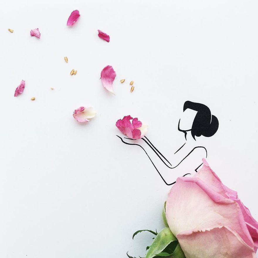 I Created An Illustrated Alter Ego Sassy Du Fleur, Out Of Petals