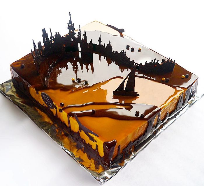 I Draw And Create My Own Chocolate World On The Mirror Glaze