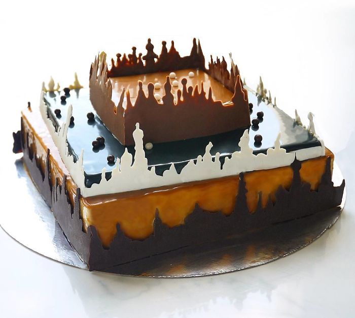 I Draw And Create My Own Chocolate World On The Mirror Glaze