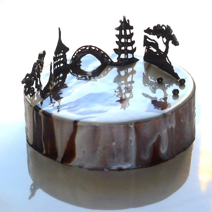 I Draw And Create My Own Chocolate World On The Mirror Glaze