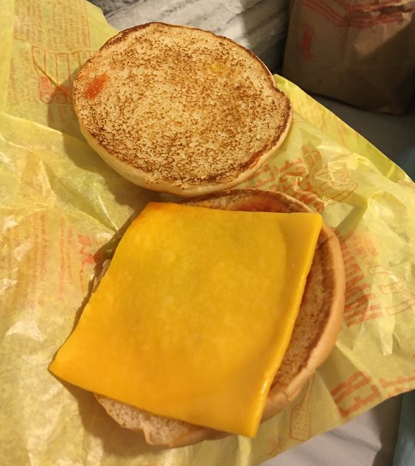 This Mcdonald's Cheeseburger Without The Burger