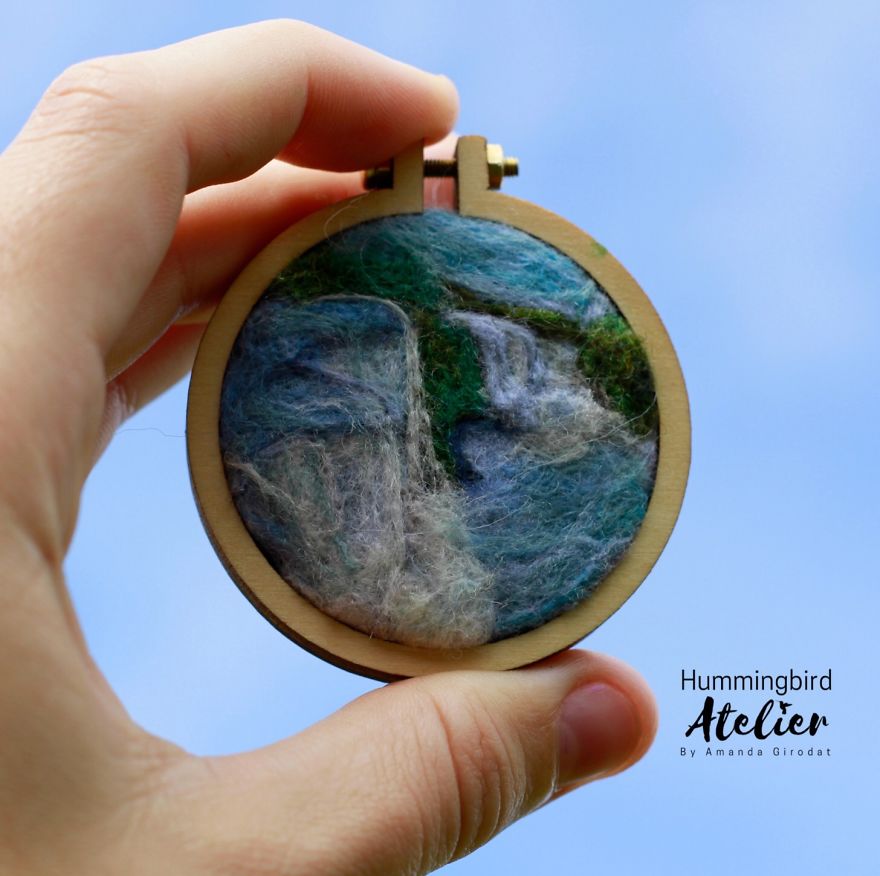 Niagara Falls Needle Felt Mini Hoop