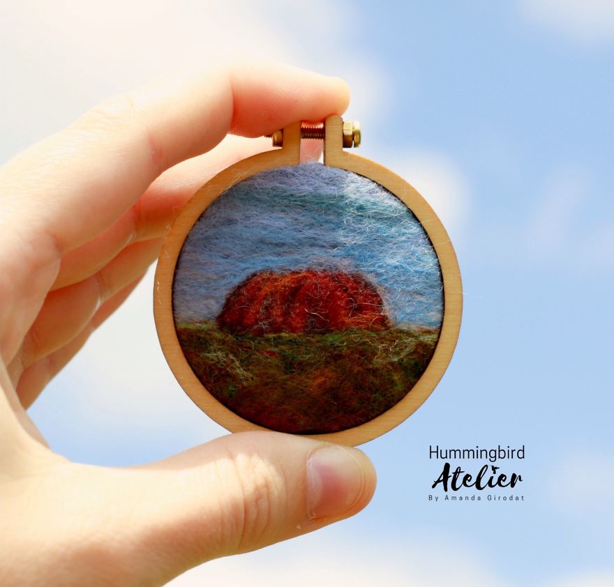 Uluru Australia Needle Felt Mini Hoop