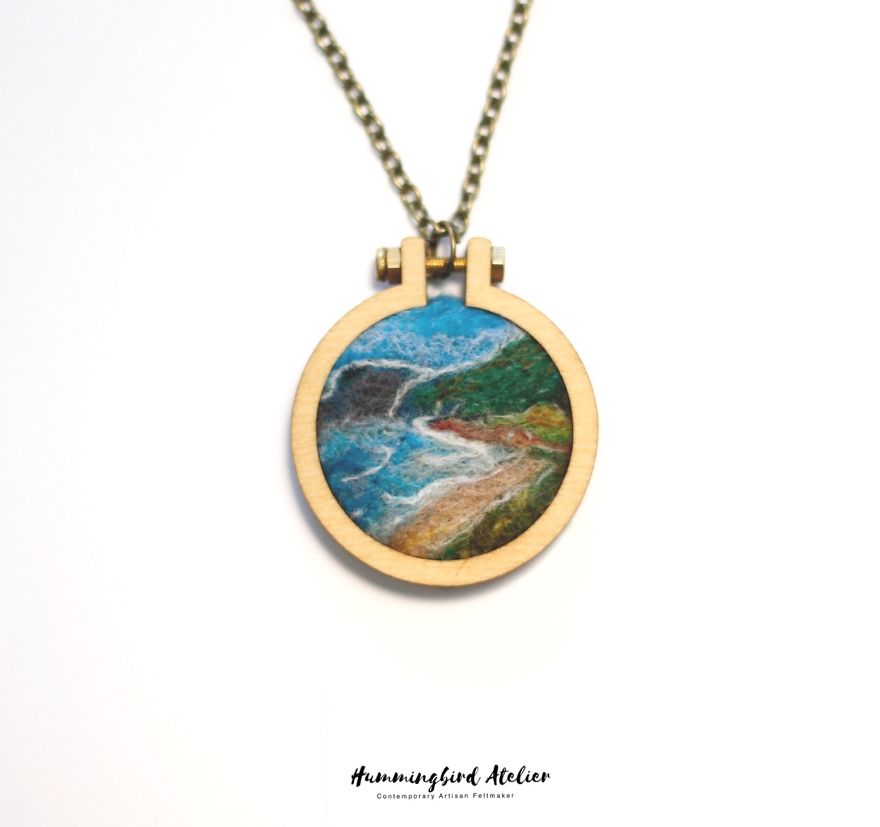 Blueys Beach Australia Needle Felt Mini Hoop