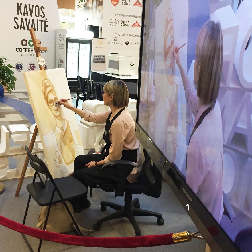 I Used 2 Coffee Cups To Bring Audrey Hepburn To Life On Paper I Used 2 Coffee Cups To Bring Audrey Hepburn To Life On Paper