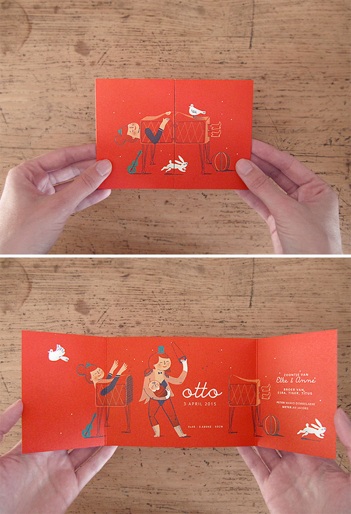 Creative Birth Cards That Reveal Big News When You Open Them