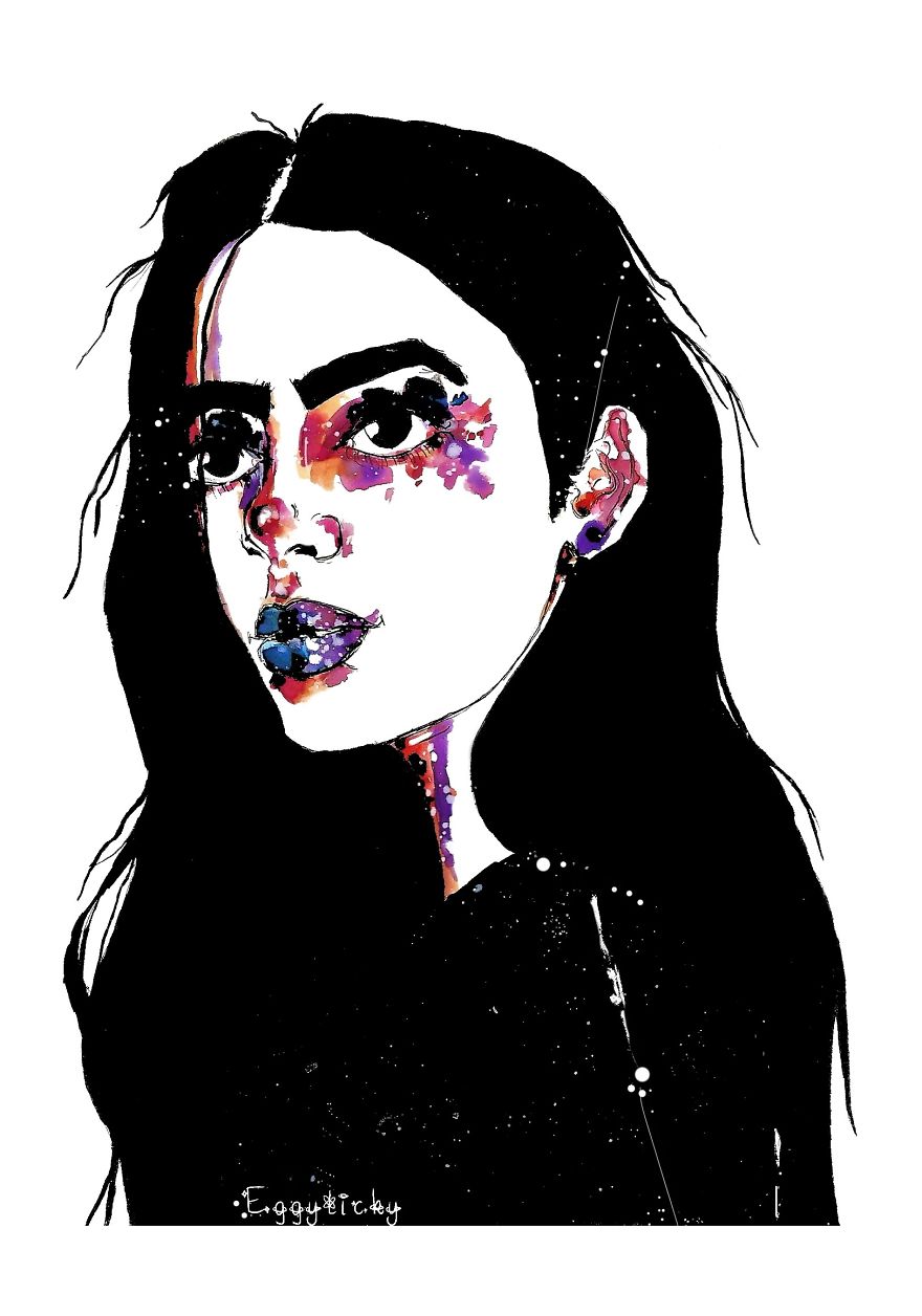 Celestial Beauties In Watercolour And Ink.