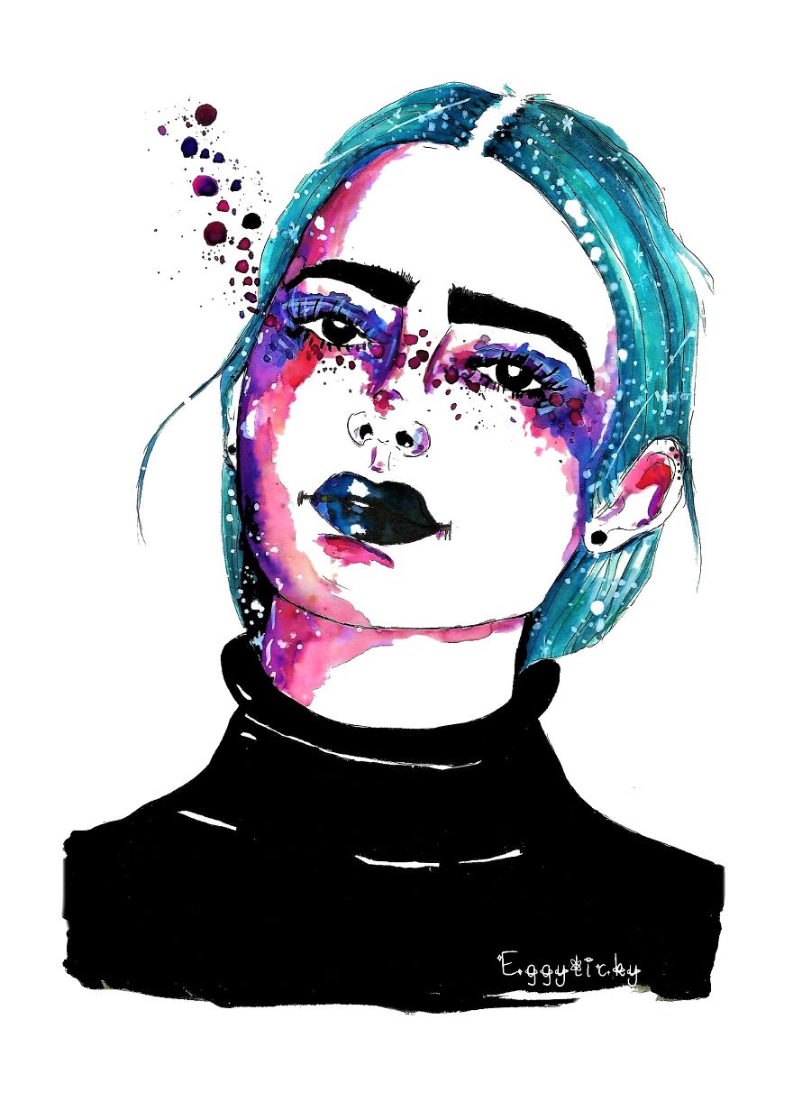 Celestial Beauties In Watercolour And Ink.