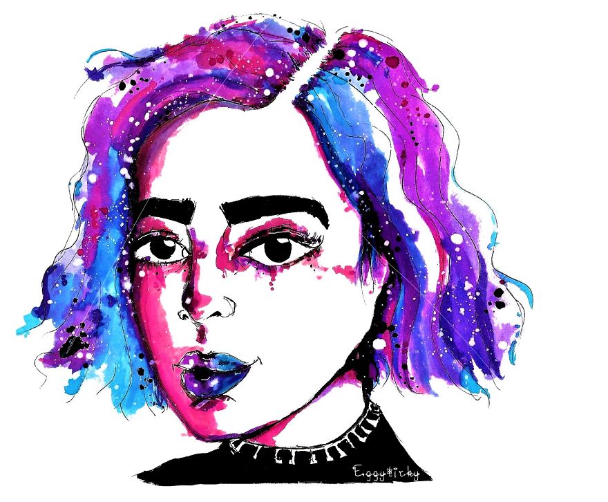 Celestial Beauties In Watercolour And Ink.