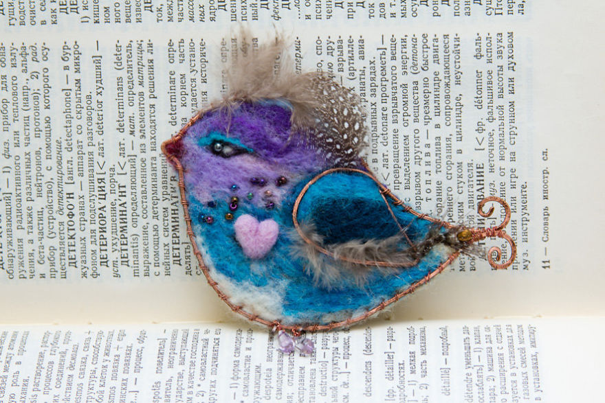 My Felt Bird Brooches Made Like A Photo
