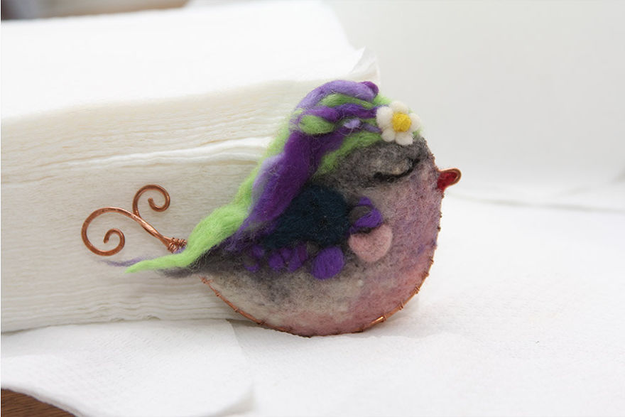My Felt Bird Brooches Made Like A Photo