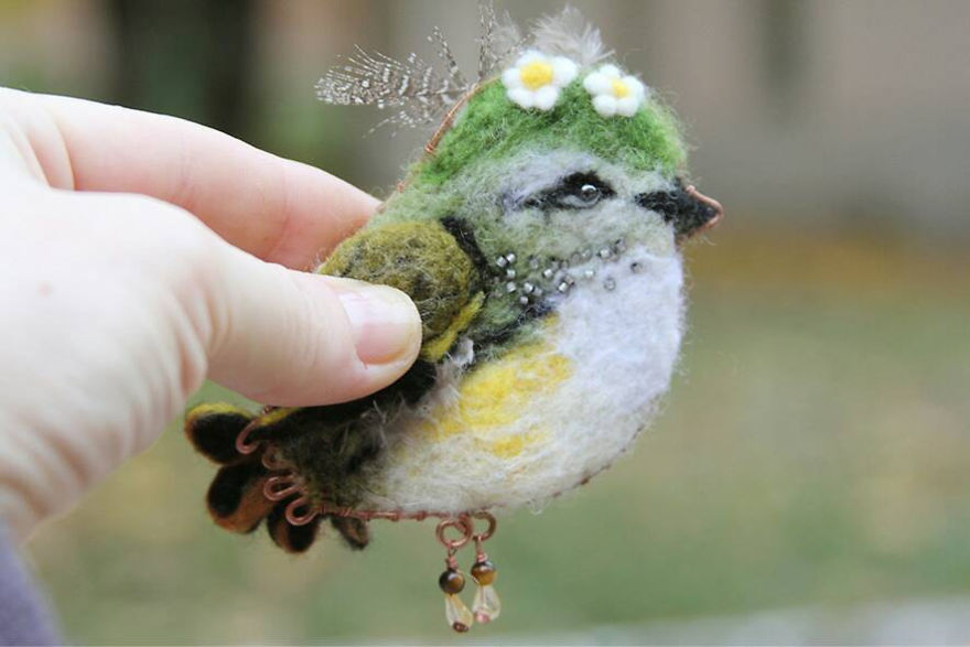 My Felt Bird Brooches Made Like A Photo