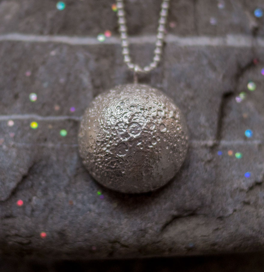 Using Nasa's Topographically Accurate Moon Maps, My Friend Created This Jewelry Using Nasa's Topographically Accurate Moon Maps, My Friend Created This Jewelry