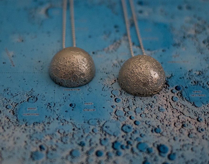 Using Nasa's Topographically Accurate Moon Maps, My Friend Created This Jewelry