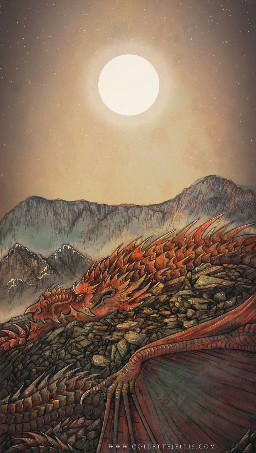 Dragons & Mythical Beasts Created In Ink And Watercolour By Artist Collette J Ellis