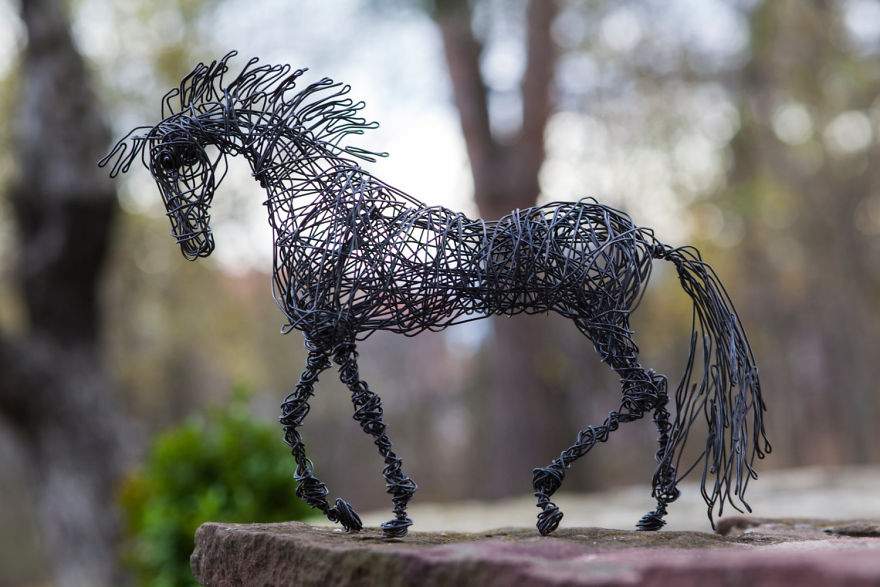 I Create Animal Sculptures Using Wire To Spread Awareness About Our Endangered Nature