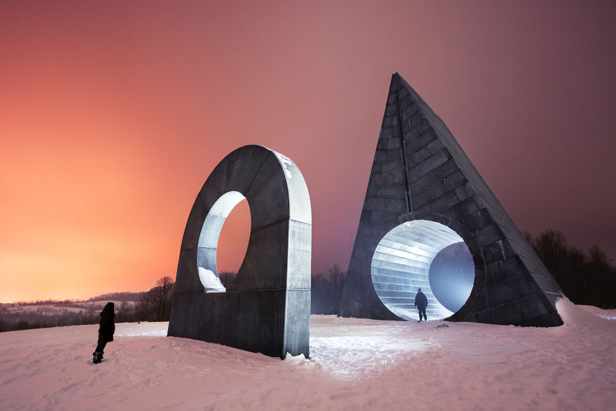 Otherworldly Night Version Of Yugoslavian Monuments In Serbia Otherworldly Night Version Of Yugoslavian Monuments In Serbia