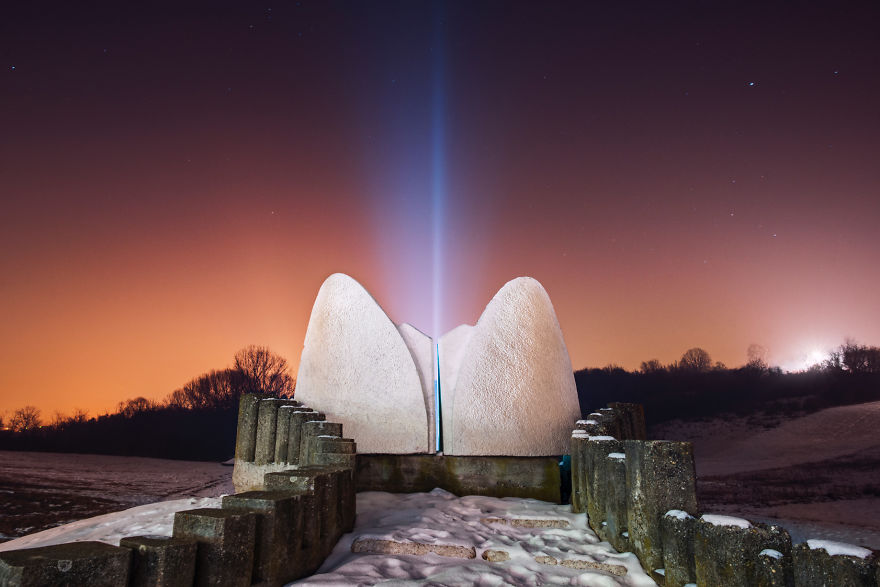Otherworldly Night Version Of Yugoslavian Monuments In Serbia Otherworldly Night Version Of Yugoslavian Monuments In Serbia