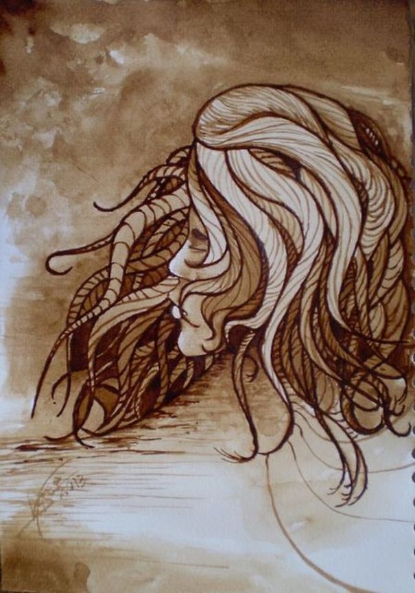 I Use Cofee To Paint My Vertigo And Delusions