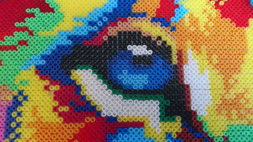 I Spent 85 Hours Using Tweezers And 45k Beads To Made A Lion Portrait I Spent 85 Hours Using Tweezers And 45k Beads To Made A Lion Portrait