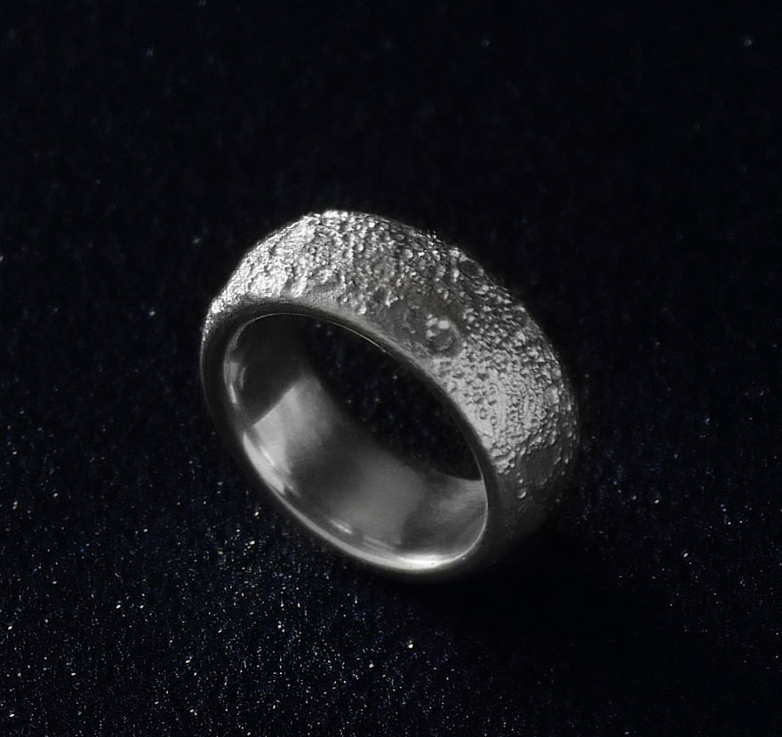 Using Nasa's Topographically Accurate Moon Maps, My Friend Created This Jewelry