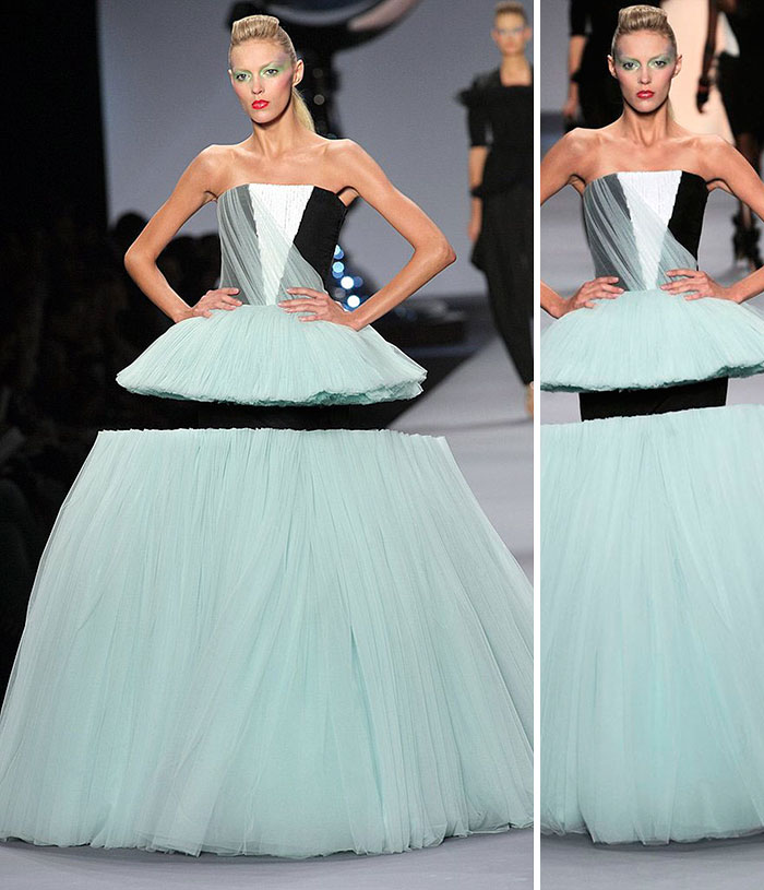 Model Anja Rubik In A Dress From Viktor & Rolf 2010 Spring/Summer Show