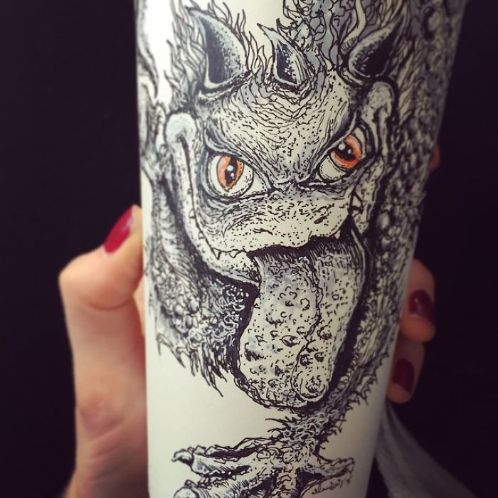 While Working As An Animator I Still Find The Time To Draw On Coffee Cups
