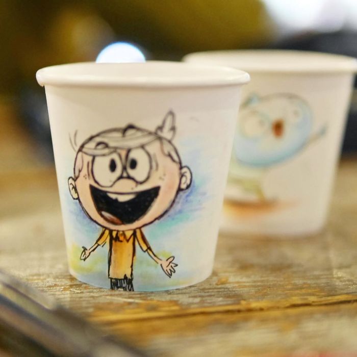 While Working As An Animator I Still Find The Time To Draw On Coffee Cups