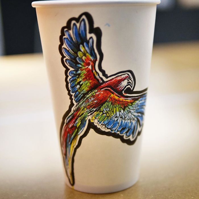 While Working As An Animator I Still Find The Time To Draw On Coffee Cups