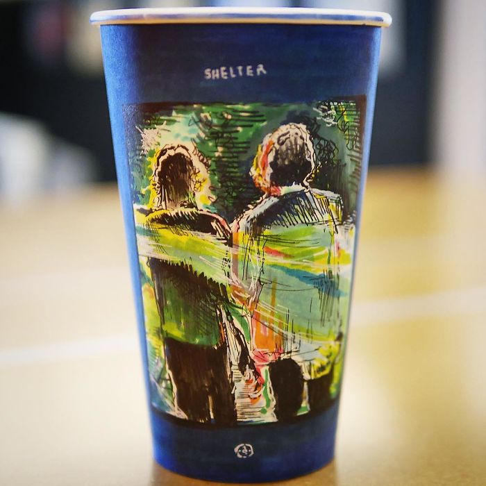 While Working As An Animator I Still Find The Time To Draw On Coffee Cups