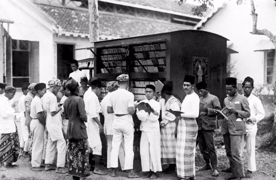 A Bookmobile In Indonesia, Early 20th Century.