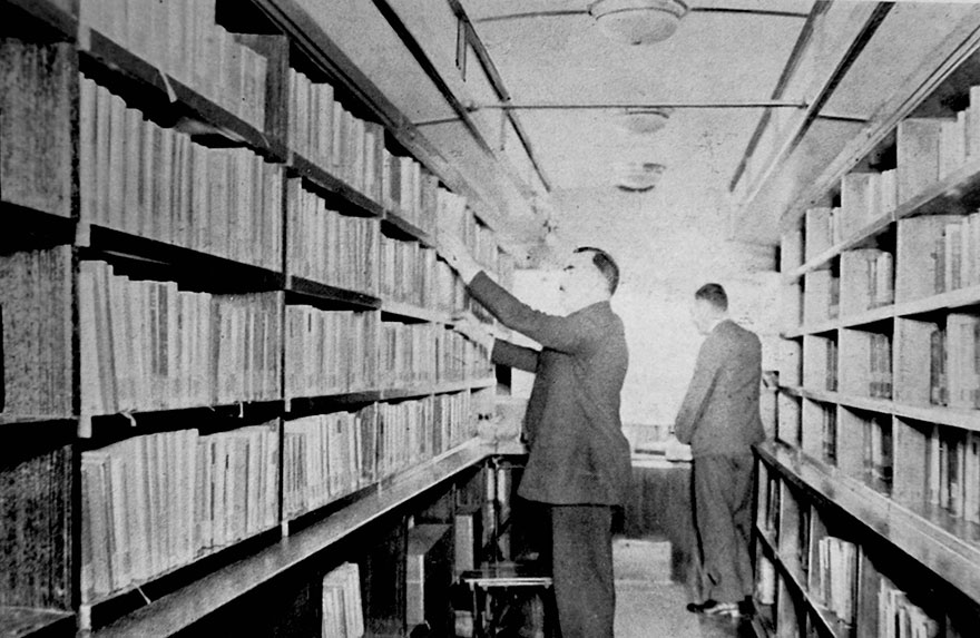 Interior Of A Circulating Library In A Streetcar In Munich, Germany