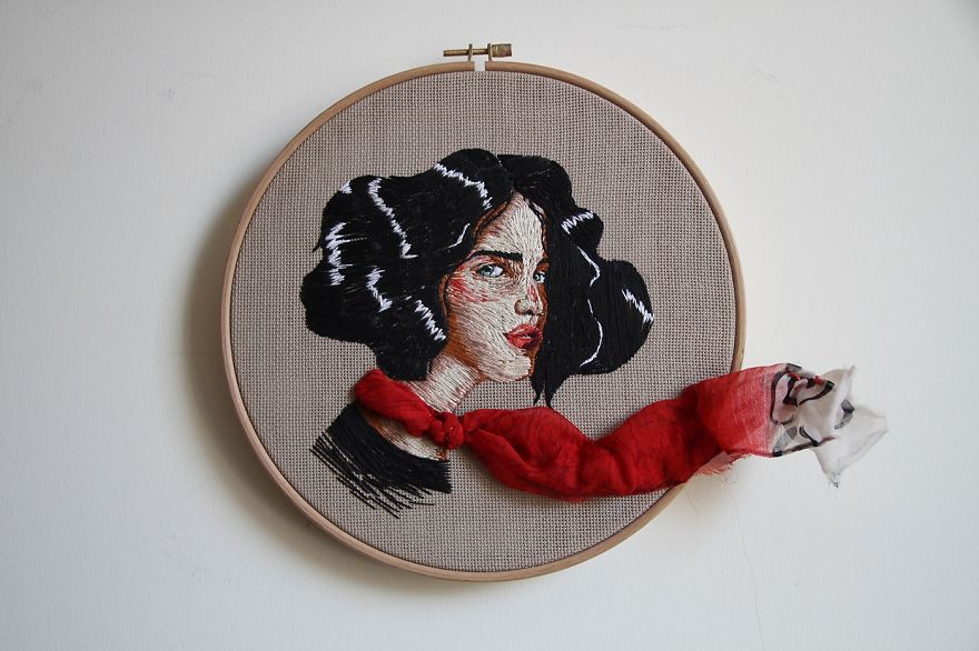 I "Illustrate" People Using Needle And Thread