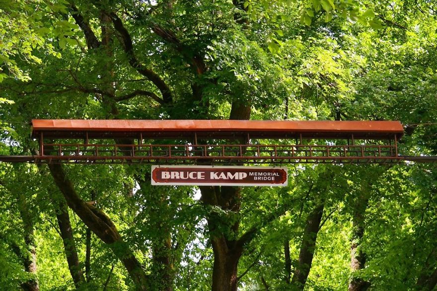 A Mini Suspension Bridge Runs Above One Of Longview, Washington’s Main Roads