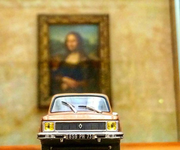 A Night Guard At The Louvre Takes Photos Of His Model Cars Between Shifts A Night Guard At The Louvre Takes Photos Of His Model Cars Between Shifts