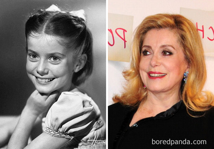 Rare celebrity childhood photo and adult image of a well-known star highlighting dramatic changes over time.