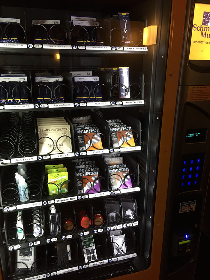 the vending machine for violin strings and woodwind reeds