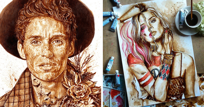 I Show That Coffee Is More Than Just A Drink By Using It To Paint Intricate Portraits