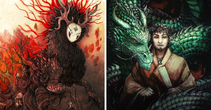 I Paint Dragons And Mythical Beasts Using Different Mediums