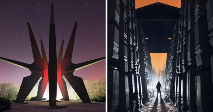 Otherworldly Night Version Of Yugoslavian Monuments In Serbia