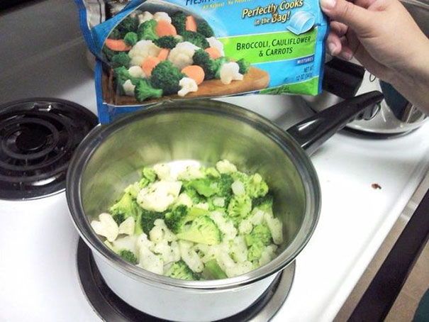 Broccoli, Cauliflower & Carrots. Sure
