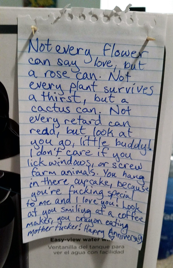 Just Got This Lovely Anniversary Note From My Lovely Girlfriend