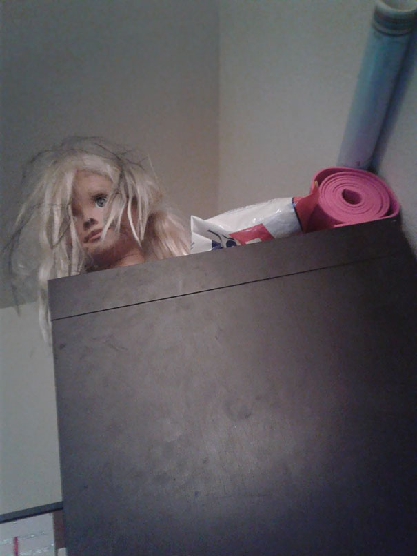 My Husband Thinks He's Funny. He Put That There Over My Sitting Area And I Didn't Know. Scared Me