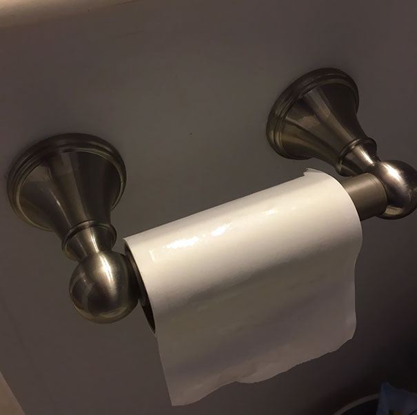 I Replaced The Toilet Paper With A Lint Roller. Waiting On Husband's Reaction
