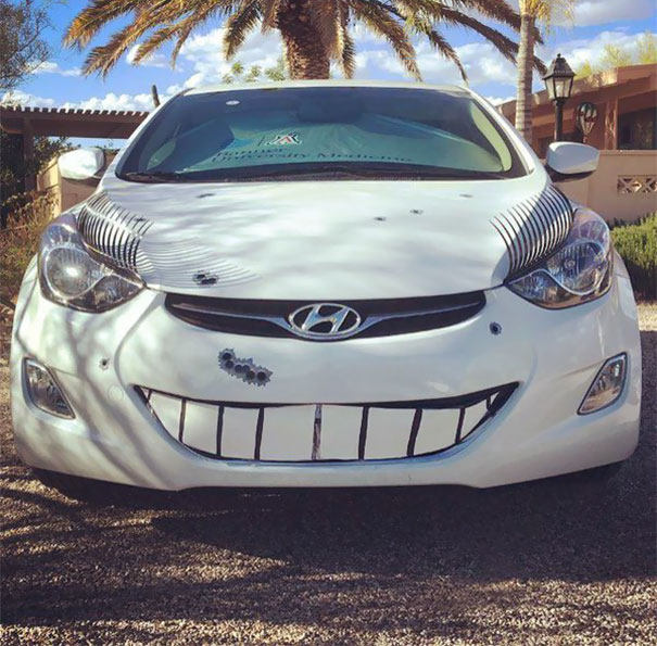 It's A Tough Neighborhood Around Here. Just Kidding My Husband Pranked My Car