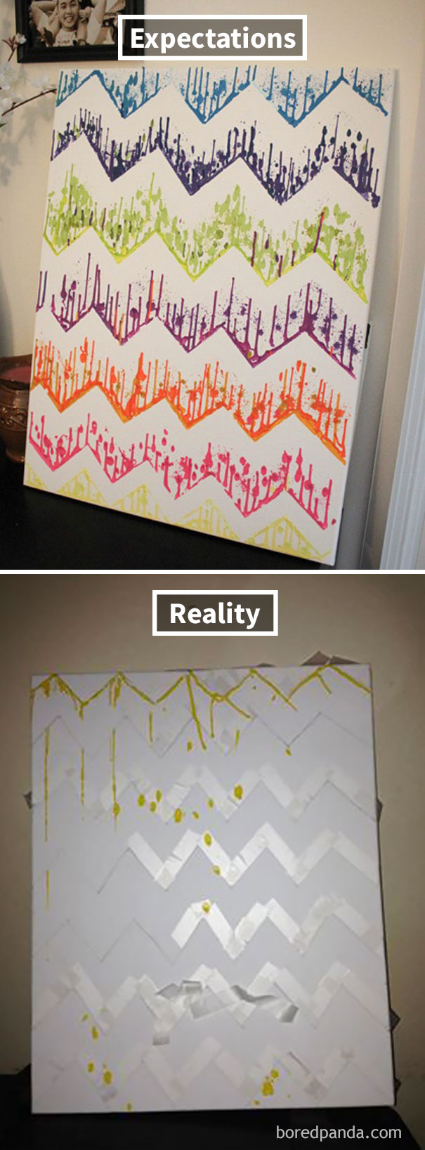 Failed Chevron Melted Crayon Art