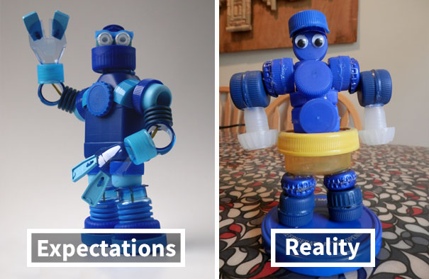 Recycled Bottle Cap Robot