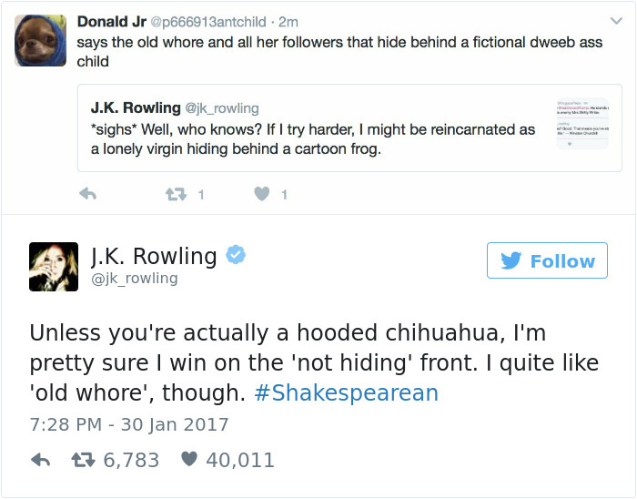 J. K. Rowling Twitter Comebacks