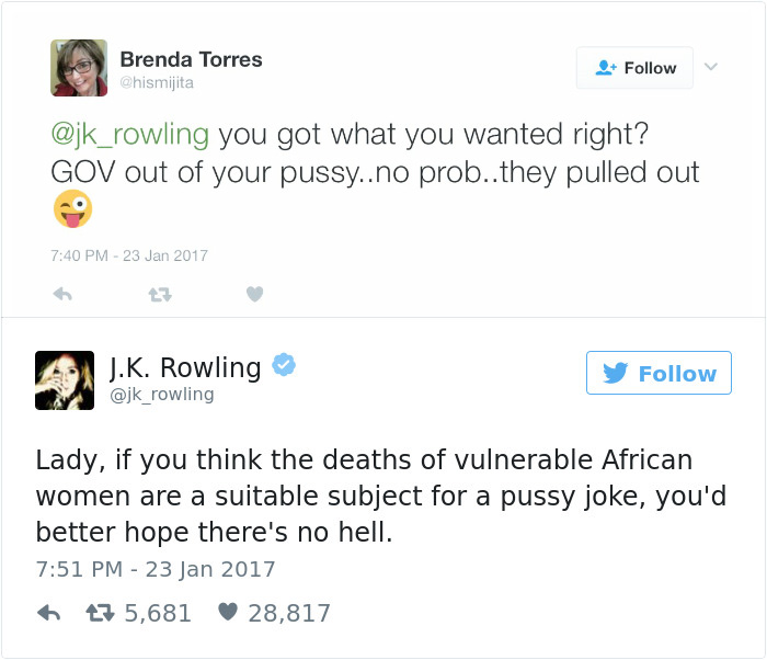 J. K. Rowling Twitter Comebacks